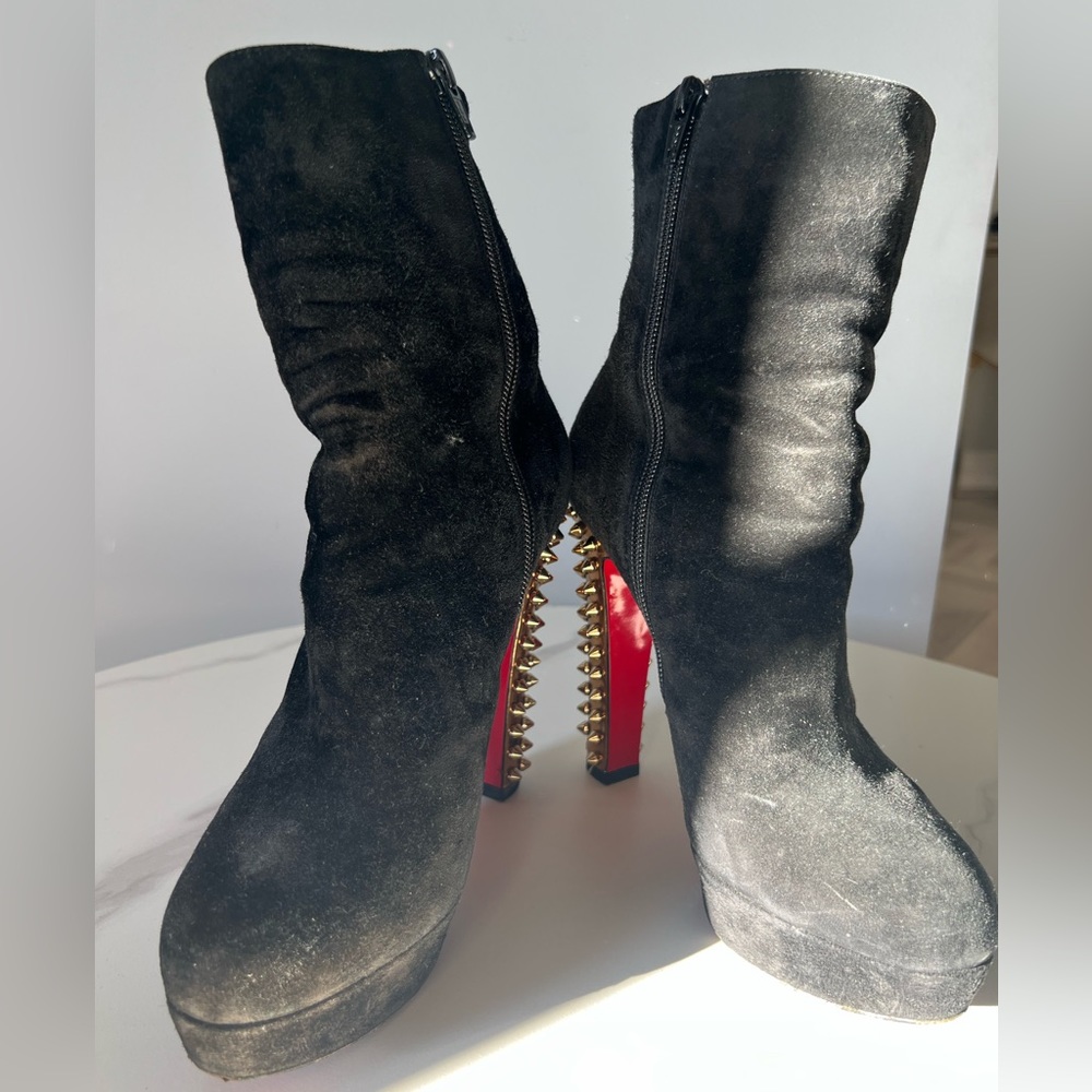 Louboutin Suede Ankle Boots Size 38.5